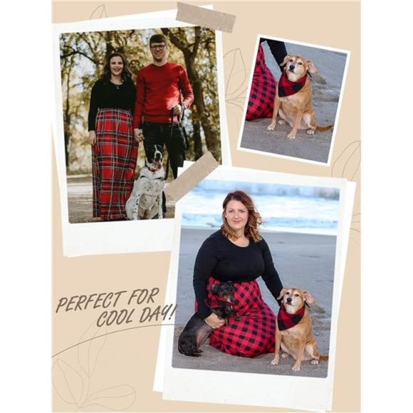 Women's Long Sleeve Plaid‎ Empire Waist Full Length Maxi Dress with Pockets - Picture 4 of 6